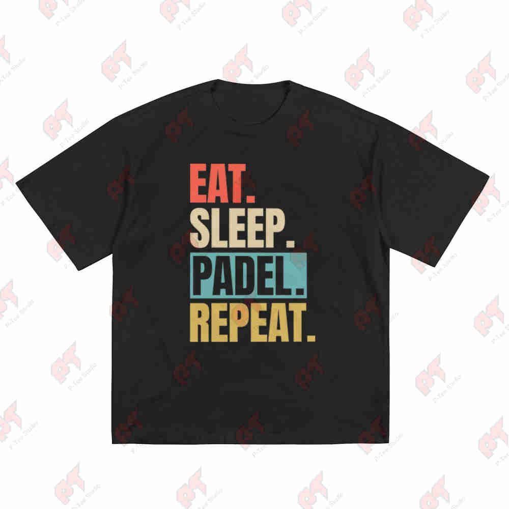 Eat Sleep Padel Repeat Paddle Tennis Racket Sport Short Sleeve Tee 100% Cotton T-Shirt