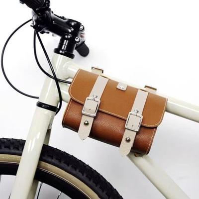 Kolo Vintage Taška z umělé kůže Vodotěsná Velkokapacitní Univerzální MTB Horní rámová trubka Přední rám Řídítka Montáž na sedlo Úložné pouzdro