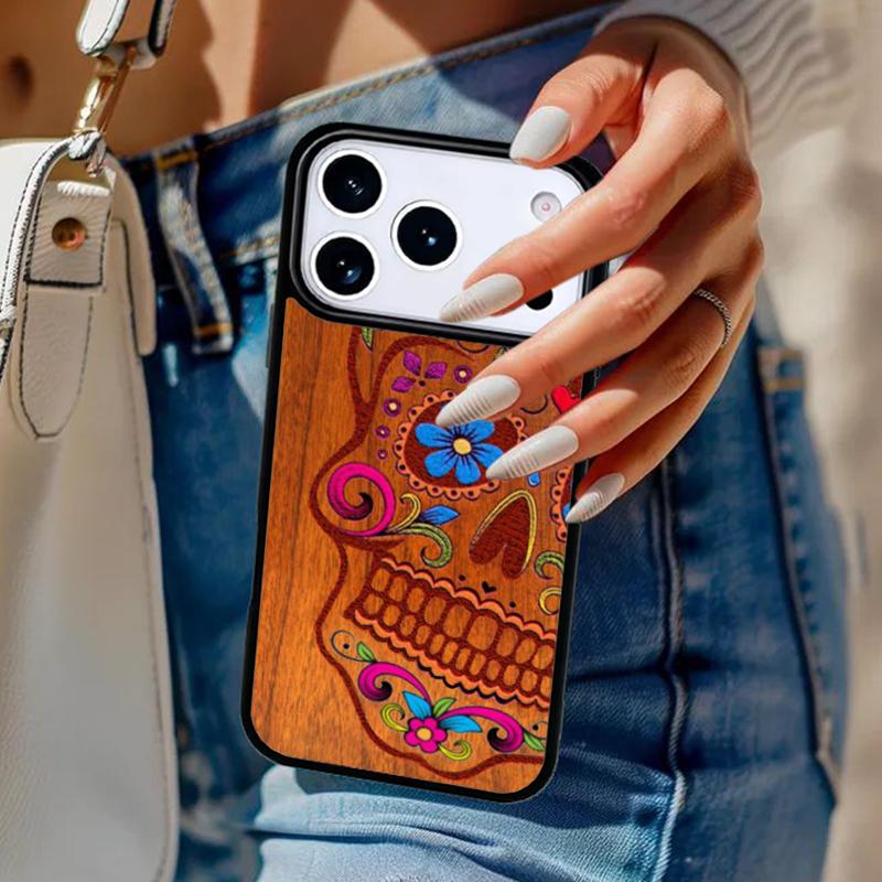 Mexican Sugar Skull Protective Phone Case For iPhone 17 Air 14 15 13 12 Max Cover For Apple 16e 11 Pro Max Plus Coque