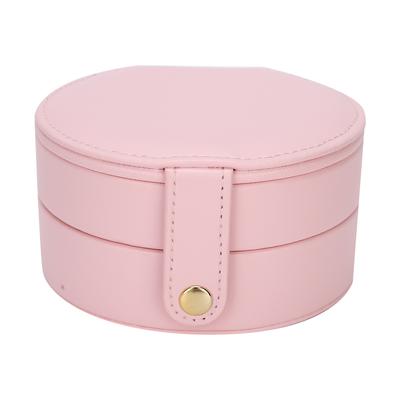 Jewelry Box PU Portable Multi Functional Jewelry Ring Earrings Storage Box Organizer(Pink )