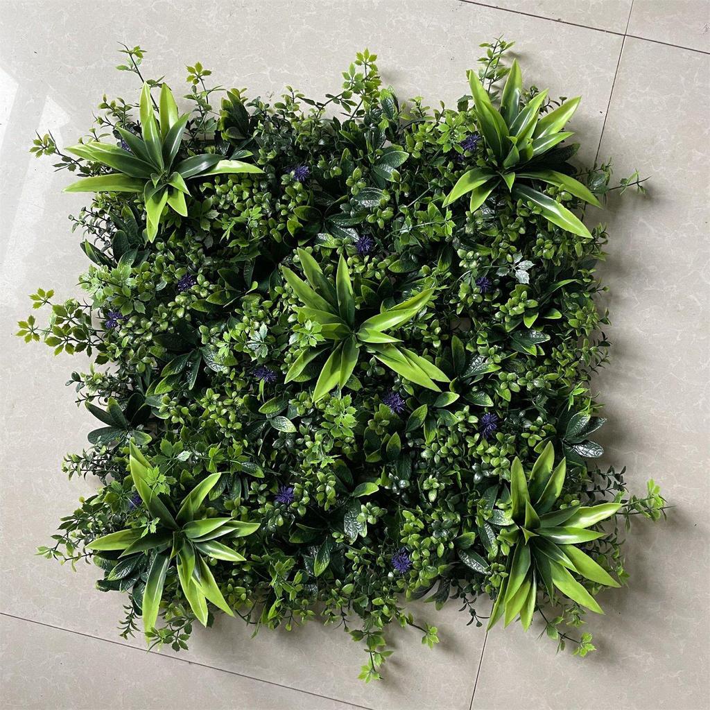 50×50cm Artificial Green Plant Wall - Plastic Vertical Garden, Fake Flower Wall, Synthetic Turf Background