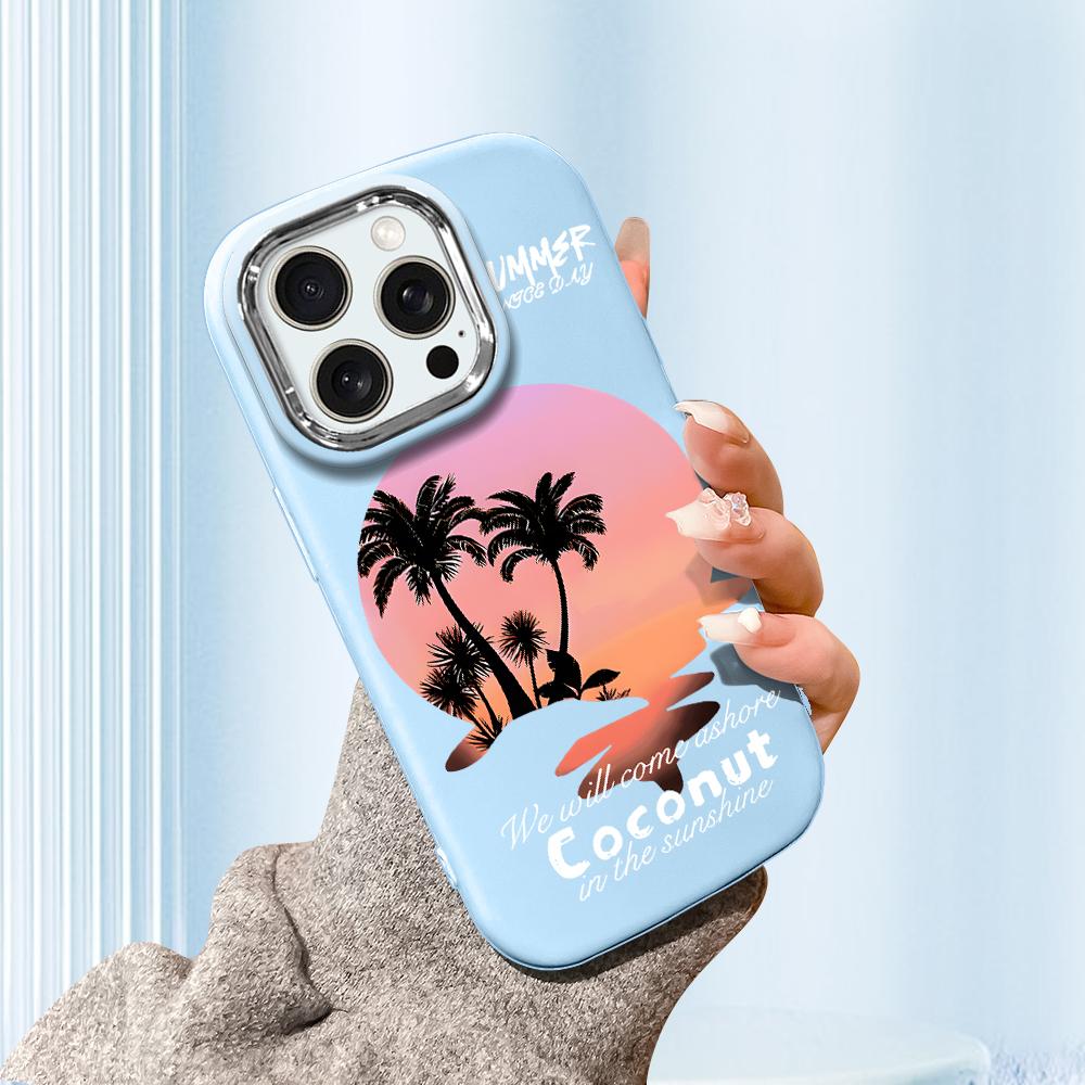 

Сплошной цвет с серебряным краем линзы, жирный корпус, мягкий жидкий силиконовый чехол из ТПУ, противоударный чехол для телефона для Huawei Honor iPhone Infinix Tecno Vivo iPhone 16 синий