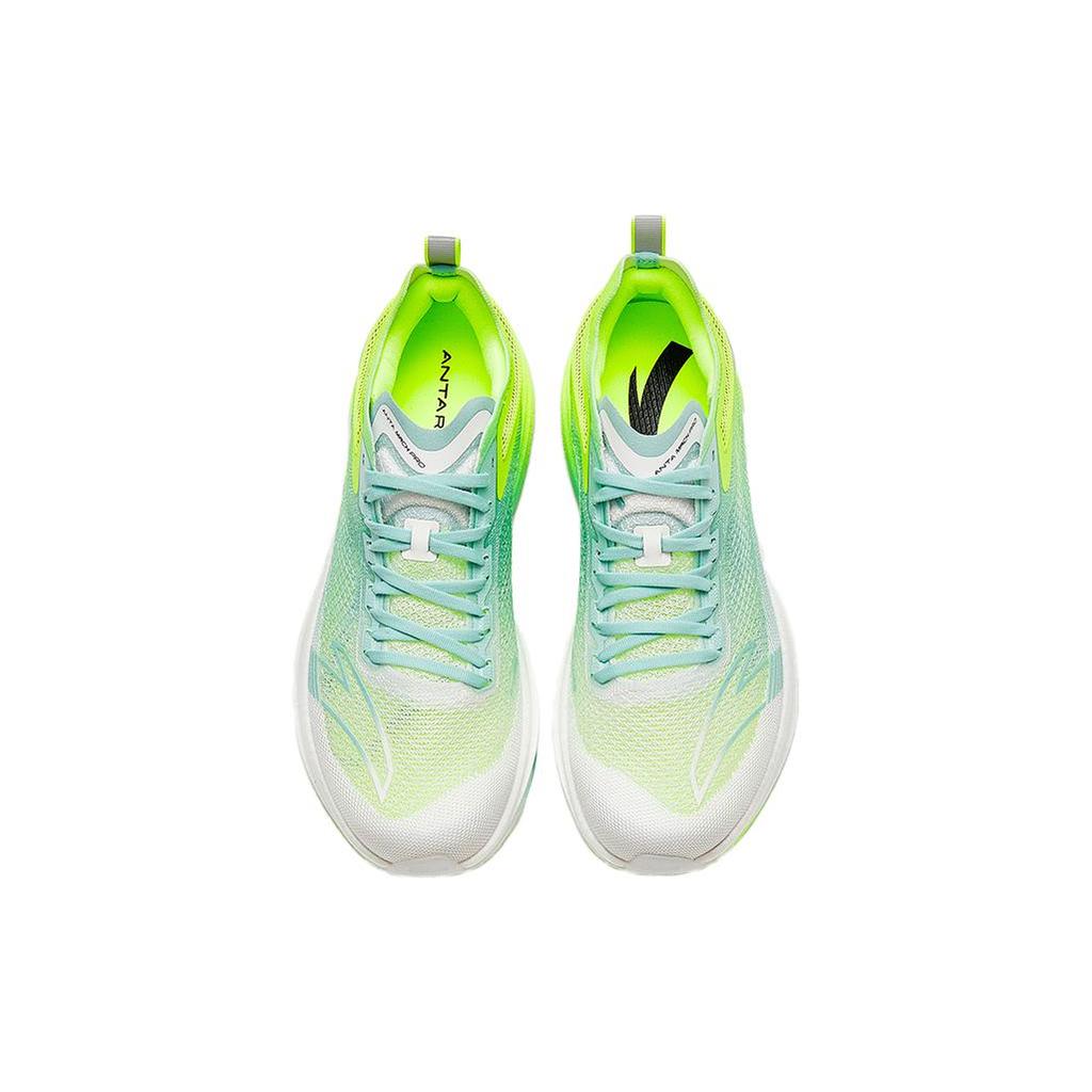 Anta Mach Pro Nitrogen Technology Slip Resistant Abrasion Resistant Low Top Running Shoes Men's White Blue Green 112335584-2