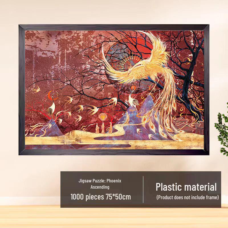 1000-Piece Challenging Plastic Puzzle for Adults – World Famous Paintings Edition with Original Illustrations for Relaxation