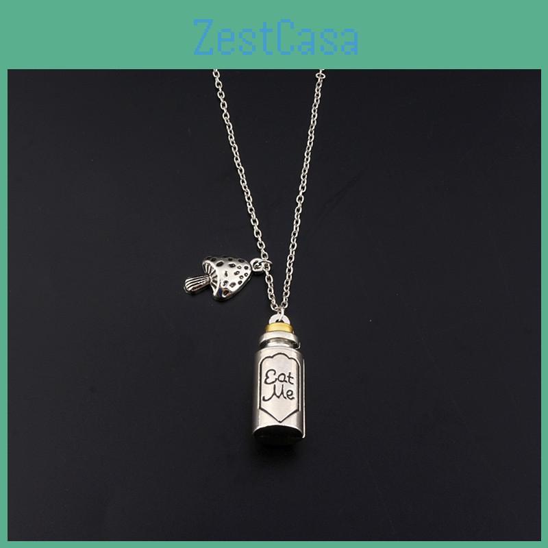 In Alice Wonderland Inspired Necklace With Mushroom Shape For Gift Collectors