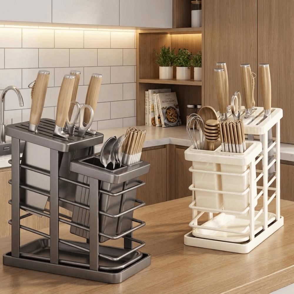Carbon Steel Countertop Cutter Holder Space Saving Chopstick Cage Modern Chopstick Tube Restaurant