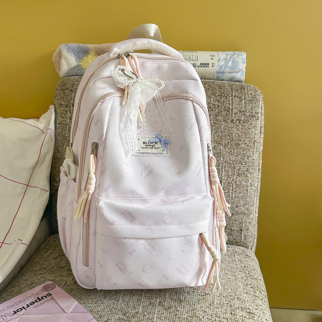 Schoolbag Cute Korean Version Niche Ins Backpack College Wind Cartoon Junior High School Student Student Large Capacity Schoolbag Backpack