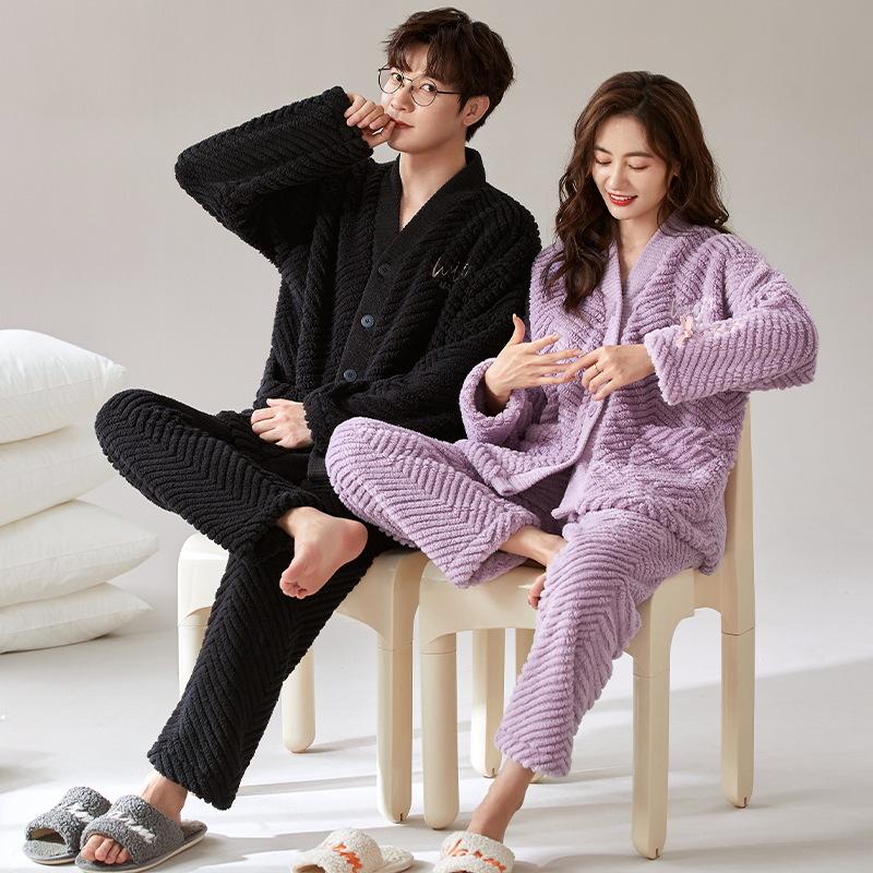 

Товстий жакардовий кардиган з коралового флісу для пари Men s 3XL