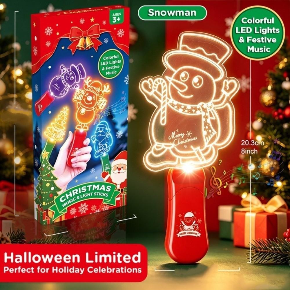 Halloween Lamp LED Glow Sticks with Sound Santa Claus Mini Handheld Night Lights Christmas Party