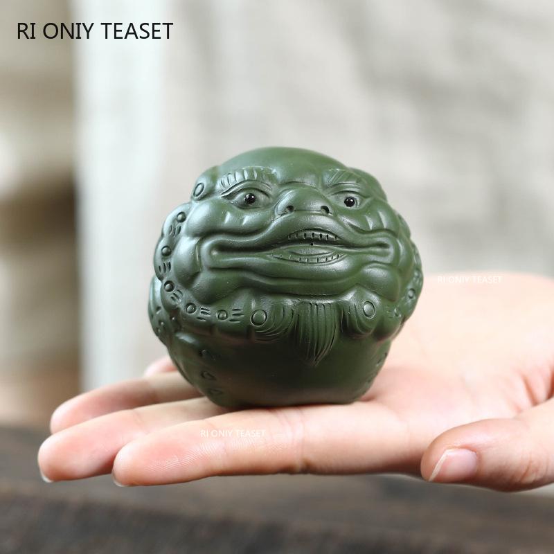 Yixing Purple Clay Tea Pet Desktop Ornaments Luck Animal Model Decoration Handmade Tea Figurine Crafts Chinese Tea Set Decors