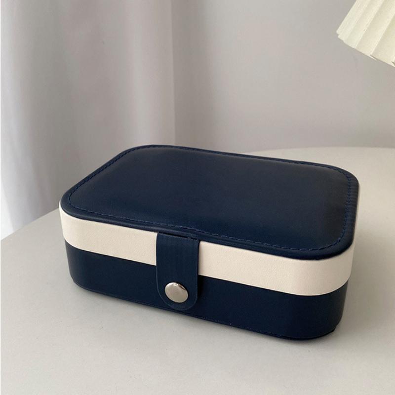 Portable Jewelry Box Jewelry Organizer Display Travel Jewelry Case Boxes Button Leather Storage Zipper Jewelers Joyero