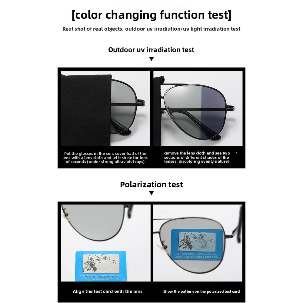 Herren Sonnenbrille mit großem Rahmen, gefederte polarisierte Fahrbrille, Outdoor-Angel-Sonnenbrille, Krötenbrille A103