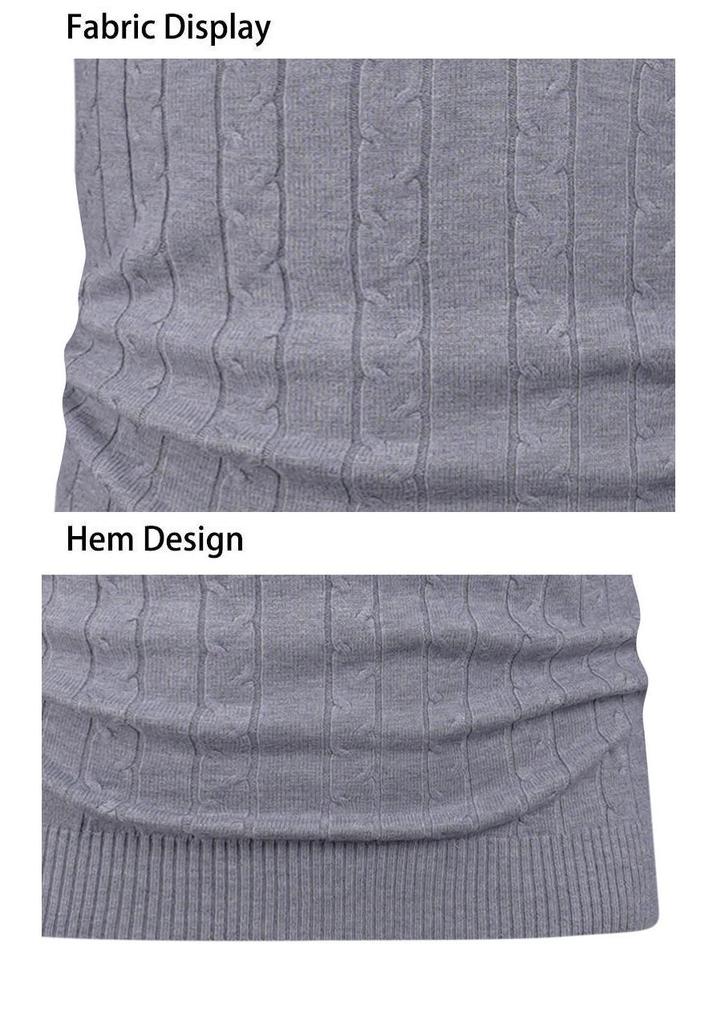 Men's Autumn/Winter Fashion Half-Zip Button Sweater - Casual Knit Pullover Base Layer