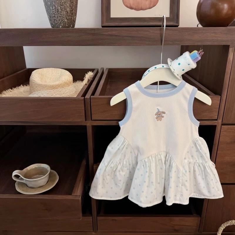 Girls Summer Sleeveless Princess Dress Thin Baby Vest Dress Breathable Casual Party Wear For Kids Toddler Children Clothing 90cm