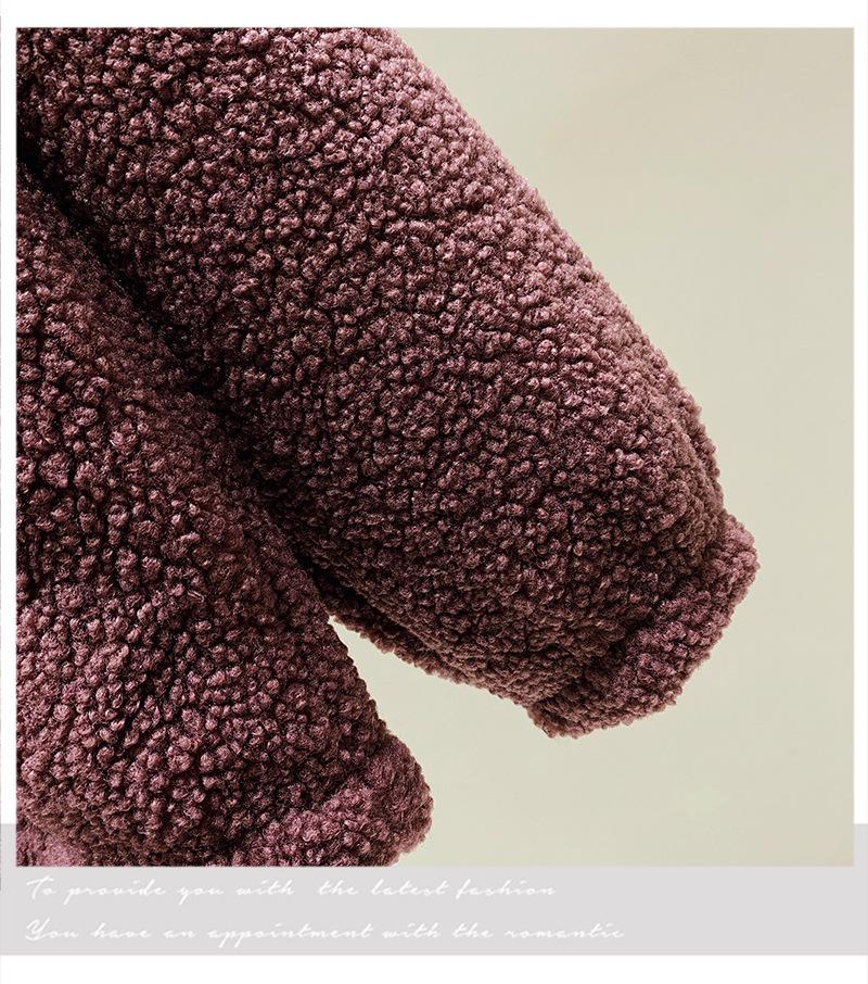 Unisex Fleece-Lined Lamb's Wool Jacket - Warm and Thick for Autumn/Winter