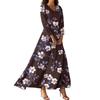 Women's Fashion V-Neck Floating Beach Dresses Seven Sleeve Floral Printed Dresses