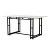 140x80cm Black Dining Table with 4 Chairs Set, Modern Kitchen Dining Table Set, Black Velvet Dining Chairs, Black Iron Leg Table
