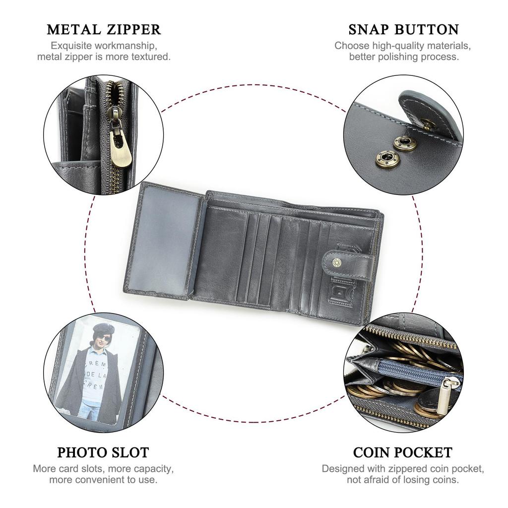 CONTACT'S Genuine Leather Wallet For Women Card Holders Money Clip Coin Purse Women's Wallet