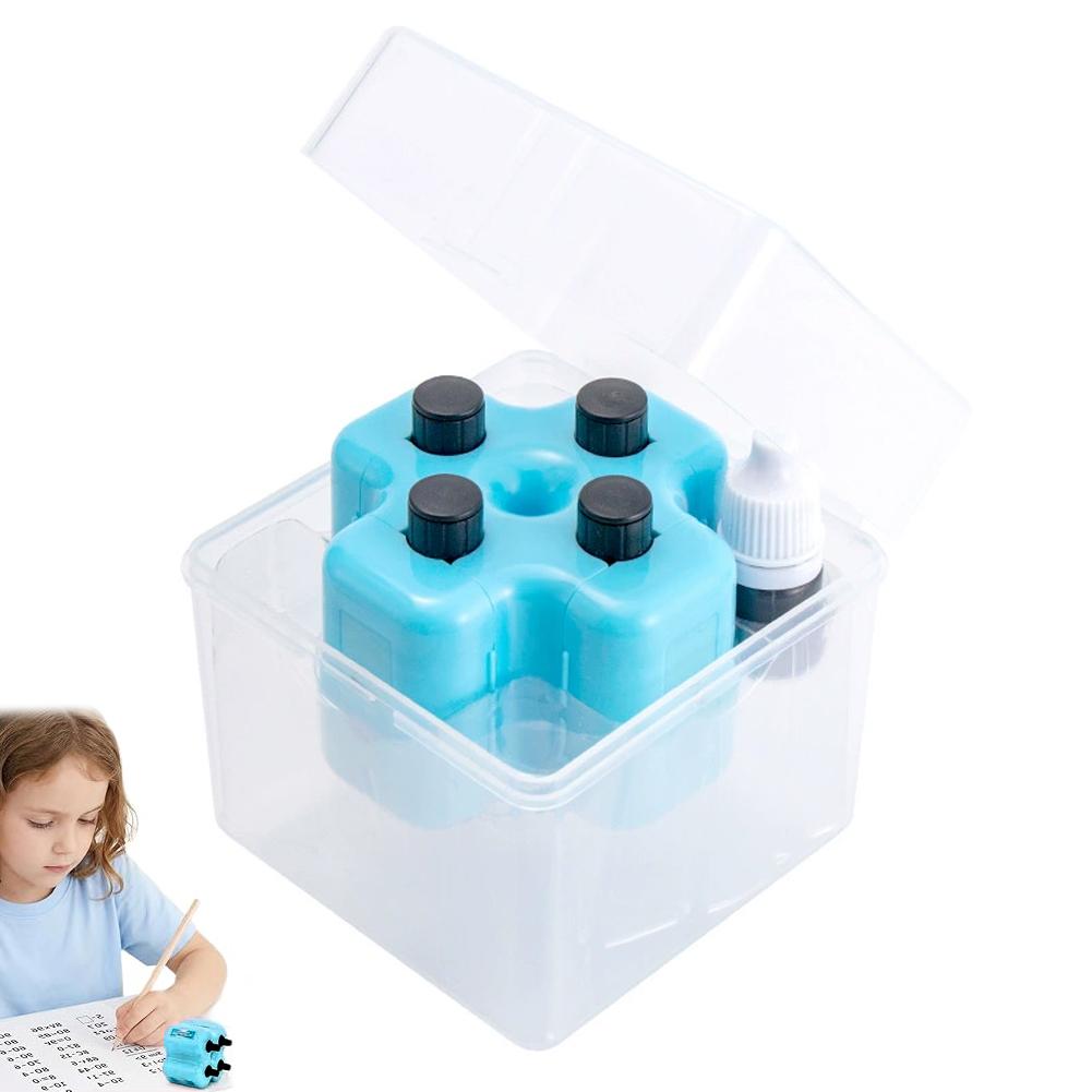 Math Practice Stamp 4 In 1 Fill In The Blank Educational Tool Digital Roller Stamp For Addition Subtraction Multiplication синий
