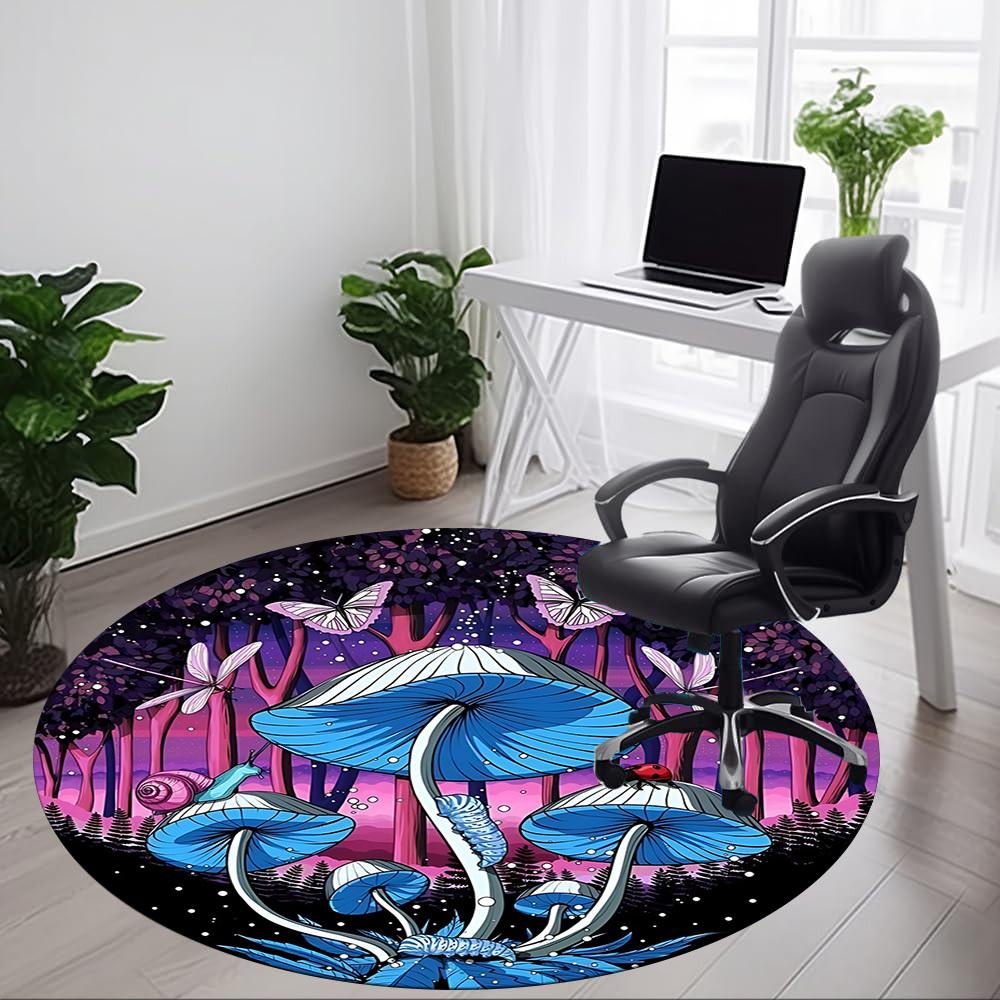 1pc Fantasy Forest Office Round Area Rug, Under Office Chairs Bedroom Living Room Home Decor, Room Deco, Available In Various Sizes