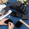 24Pcs Cardboard Jewelry Boxes for Pendants & Earrings & Rings with Sponge Inside Square Black 7.5x7.5x3.4~3.5cm