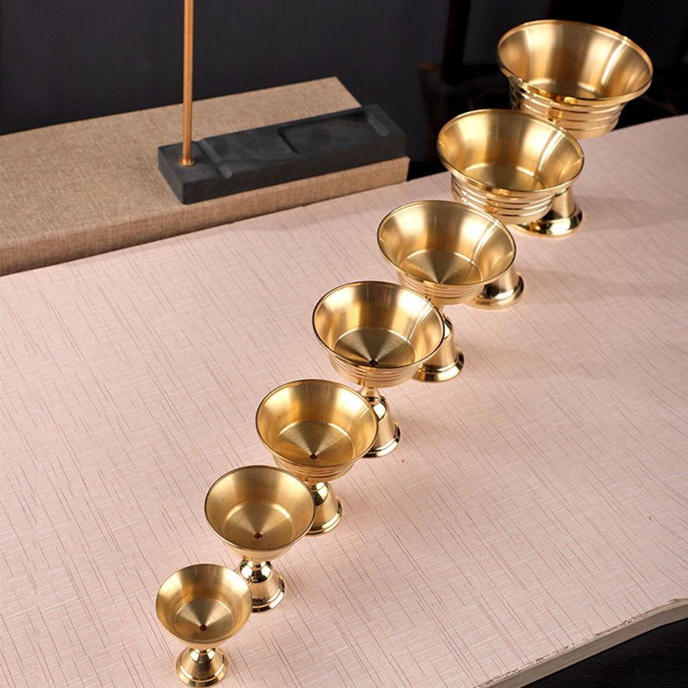 

Buddhist Temple Ornaments Temple Oil Cup Butter Lamp Lamp Holder Candle Tray Candlestick Candle Cup 4