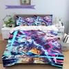 Juego de Ropa de Cama con Estampado de Dibujos Animados Colcha Funda de Colcha Funda de Almohada Decoración del Hogar Regalo de Cumpleaños (1 * funda nórdica + 2 * fundas de almohada, sin núcleo)