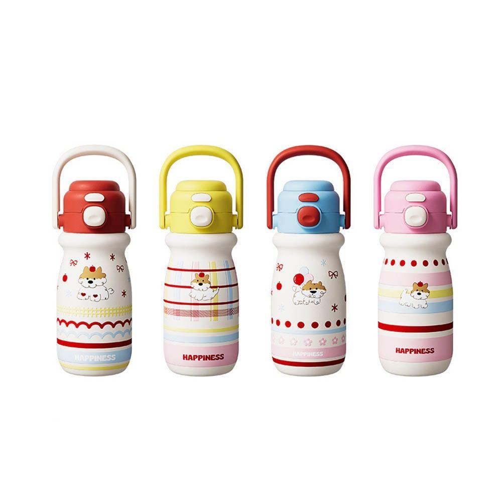 520ml Bounce Insulated Cup with Handle Vacuum-insulated Bottle Portable Cartoon Straw Cup  Office