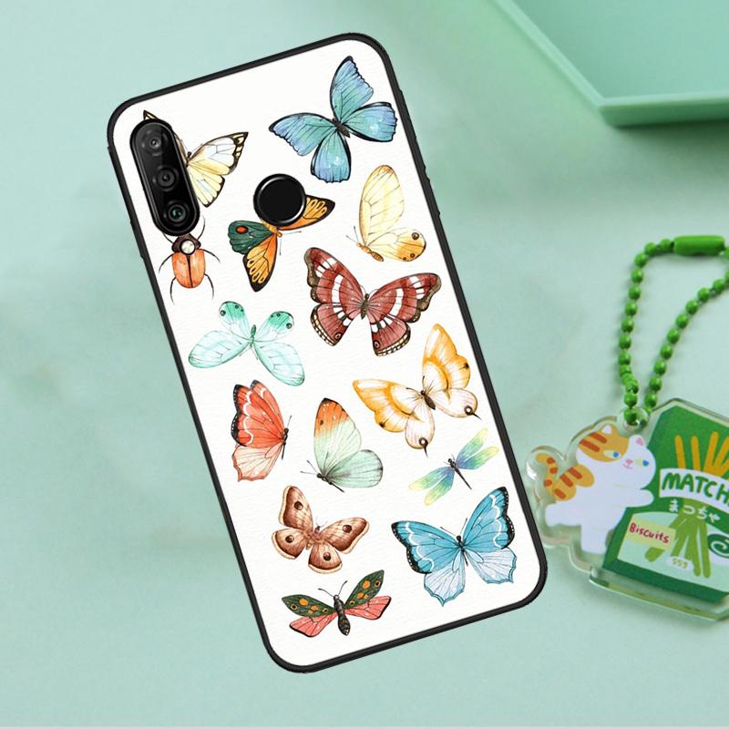 Butterfly Flower For Huawei Nova 8i 11i 12i 12s 9 10 SE Y90 Y60 Y70 Y72 Y61 Y91 P20 P30 P40 Lite P60 Pro Case