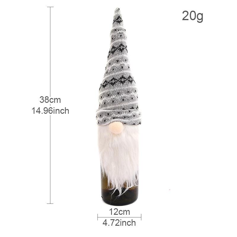 Christmas Decorations Faceless Doll Wine Bottle Hat Knitted Forest Old Man Wine Bottle Set Restaurant Decoration