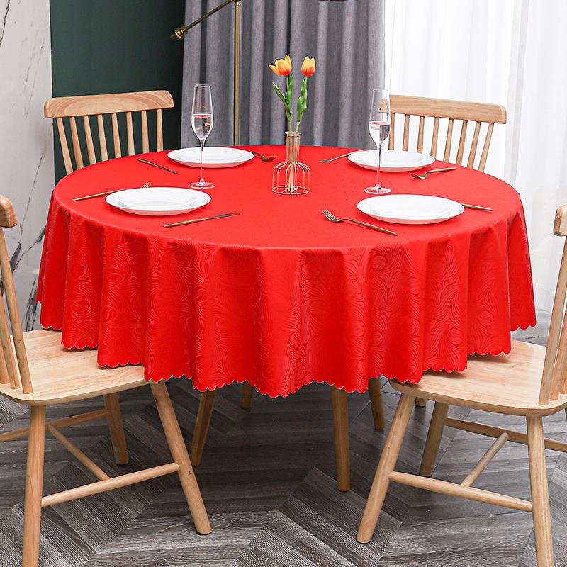 European Waterproof Tablecloth Fabric Oil-Proof And Anti-Scalding Leave-In Tablecloth Hotel Household Round Round Table Dining Table Cloth Tablecloth