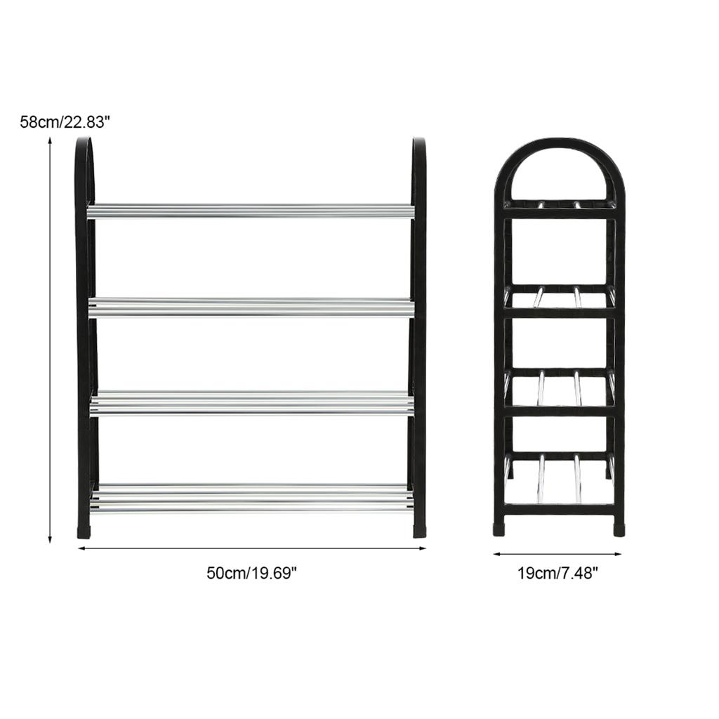 Plastic Aluminum Metal Standing Shoe Rack Shoes Storage Shelf Home 3 Tiers