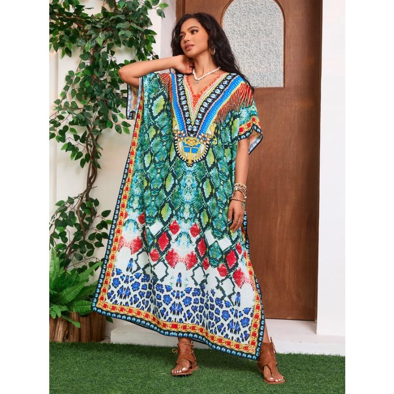 Plus Size Women's New Printed Holiday Beach Cover Up