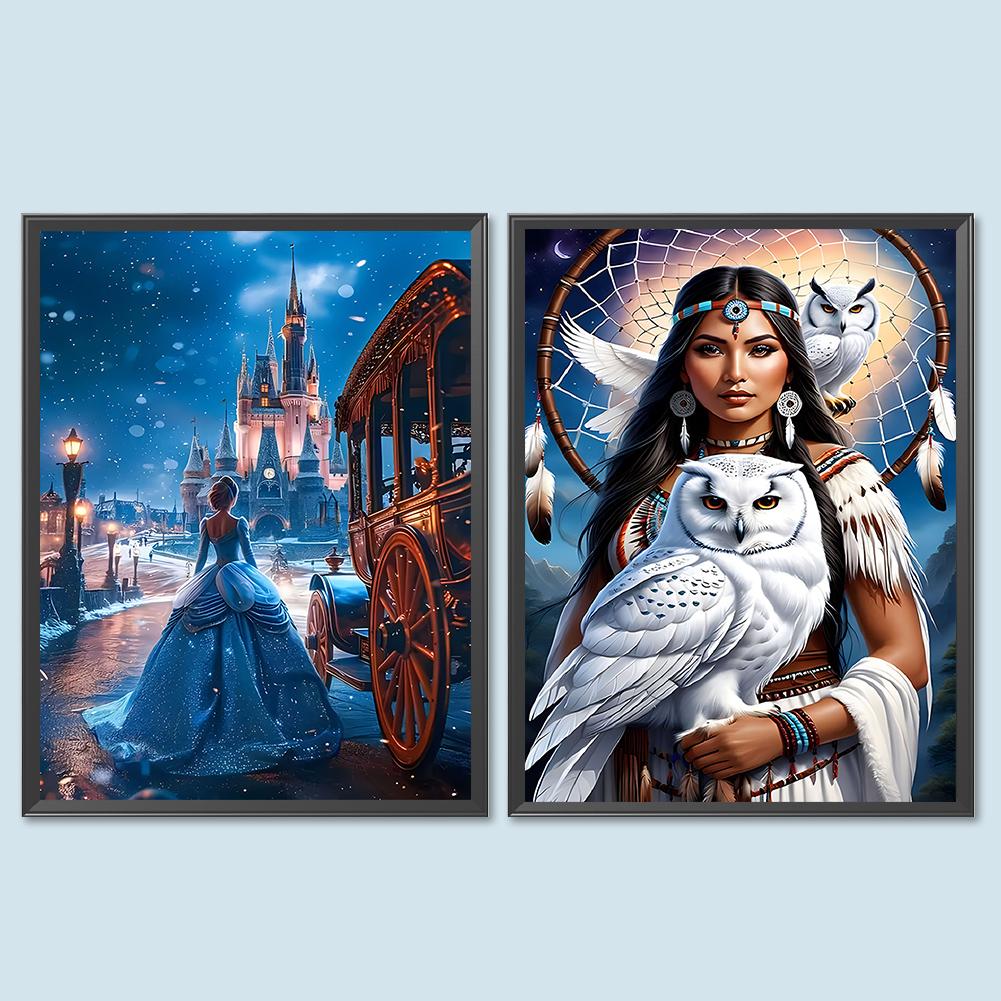 ערכת ציור יהלומים עגולים 5D DIY מלאה לקישוט קיר הבית והחדר