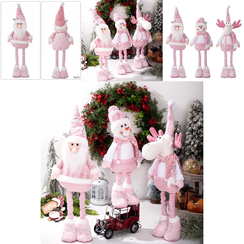 Weihnachts-Plüschfiguren-Set Mit Glitzerstoff Für Feiertagsdekoration Und Geschenke