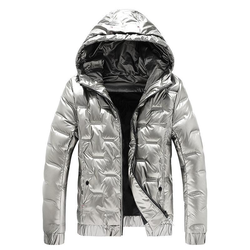 

Хлопковая одежда мужская зимняя яркая кожаная зимняя одежда корейская версия модных пуховых хлопковых курток приталенная и красивая блестящая куртка XXXXXL золотой