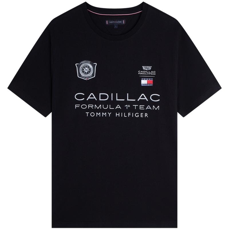 Tommy Hilfiger Cadillac F1® Collaboration Série Fan Coton Impression Course Manches Courtes T-shirt Unisexe Hauts MN0MN00092 S gray