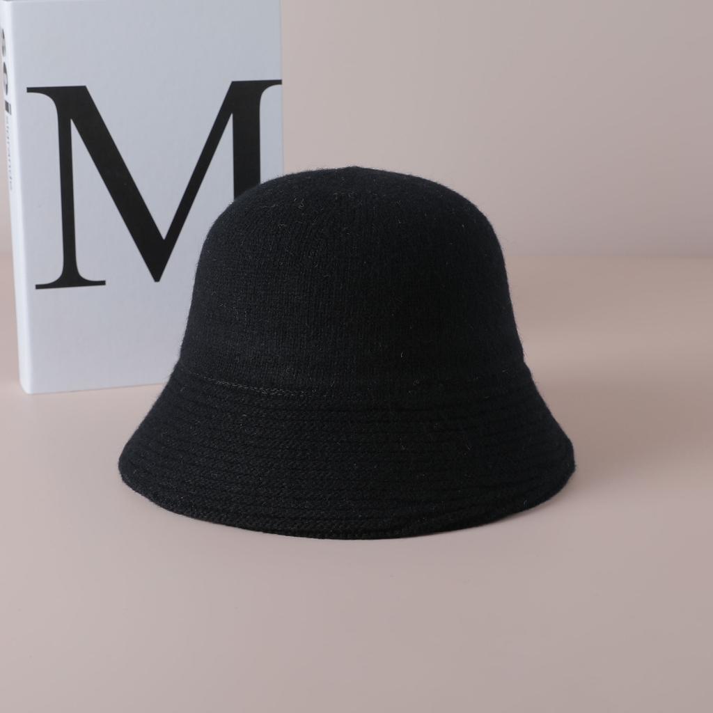 Bucket Hat Women's Autumn and Winter Fashion Versatile Literary and Retro Bucket Hat Big Head Circumference Showing Face Small Bucket Basin Hat