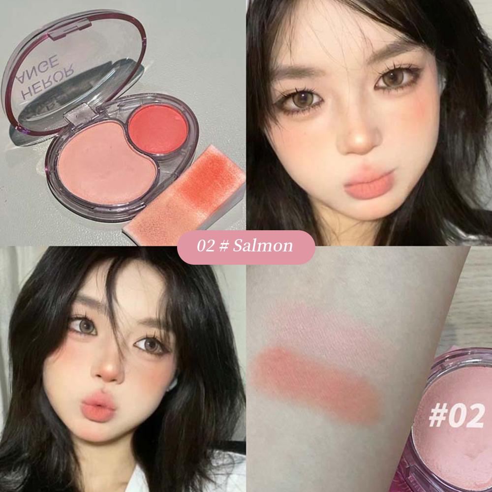 HERORANGE Two Tone Blush Matte Texture Natürlich aufhellende Rouge-Palette