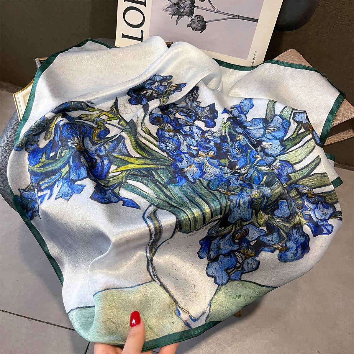 

100% Шелковый Шарф Женский Ободок Фуляр Квадратный Женский Модный Принт Волосы Шейный Платок Женский Шаль Накидки Хиджаб Бандана Шарфы 65см Real Silk 65x65cm