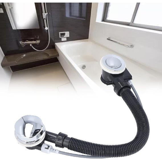 Asixxsix Overflow Bath Drain, 25.6inch Flexible Bathtub Overflow Drainer Concealed SPA Bathtub Overflow Drain Pipe for Kitchen Bathroom Bath Waste