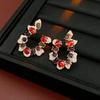 Shiny Colorful Zircon Rhinestones Stud Earrings For Women Temperament Irregular Round Earrings Female Party Ear Jewelry Gifts K-