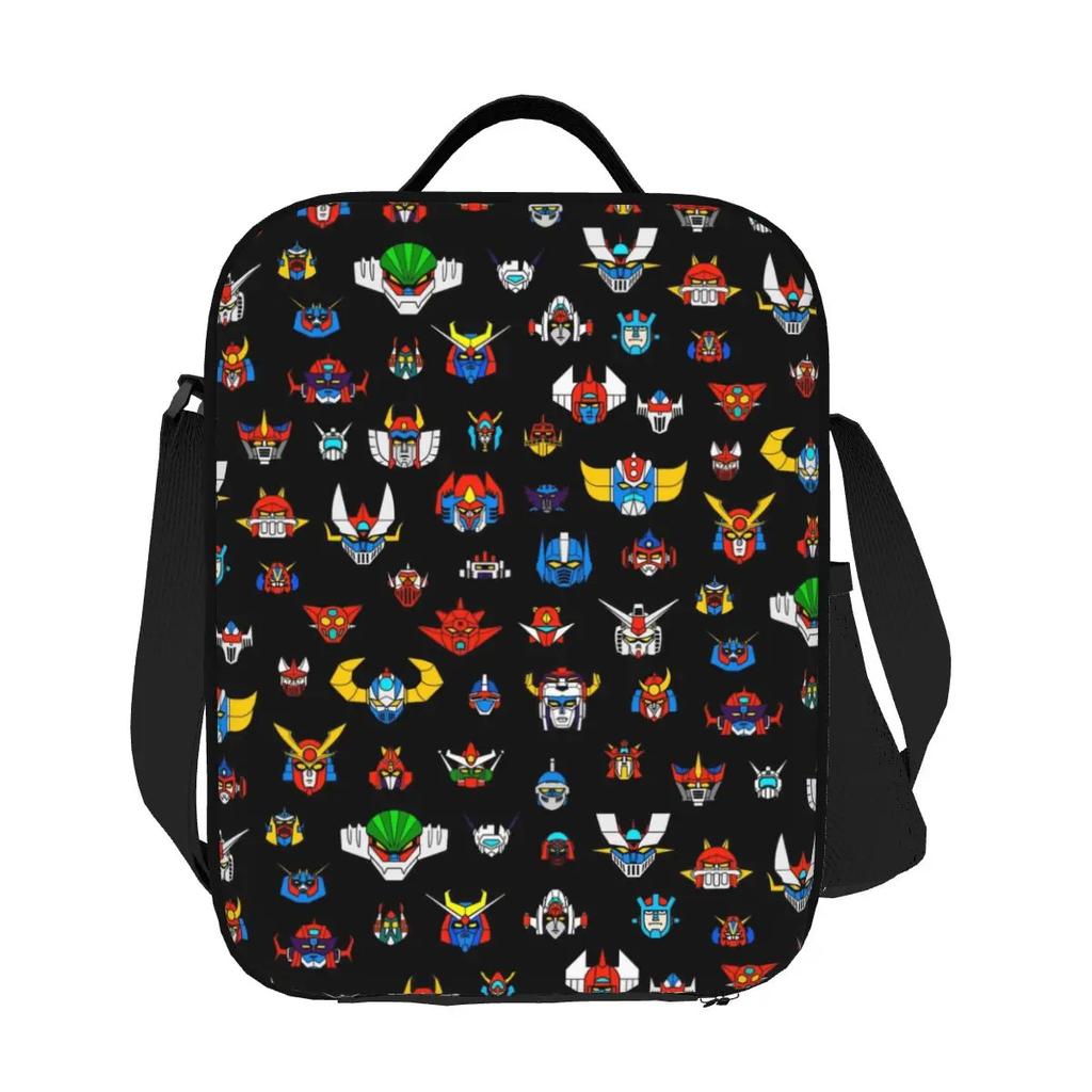 Ufo Robot Logo Insulated Lunch Bag for Women Goldorak Grendizer  Cooler Thermal Bento Box Beach Camping Travel