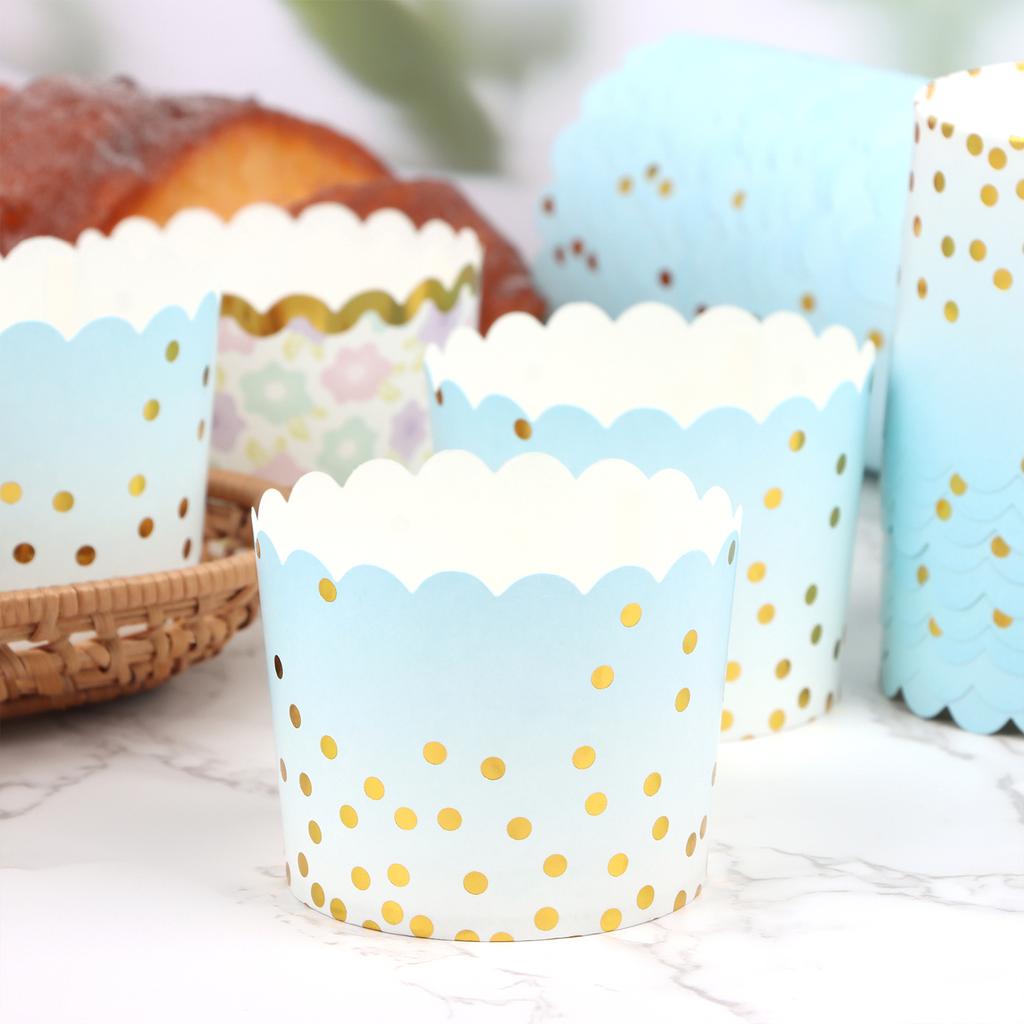 50 Pcs Colorful Greaseproof Paper Baking Cups Large 5 Oz Cupcake Paper Liners Di