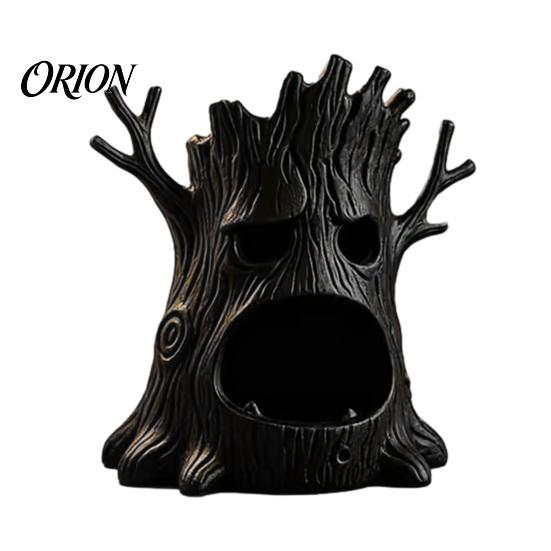 Vintage Style Table Centerpiece 3D Printed Spooky Tree Candle Holder, Creepy Stump Figurine Mysterious Shadow Light for Halloween Decoration, Desktop
