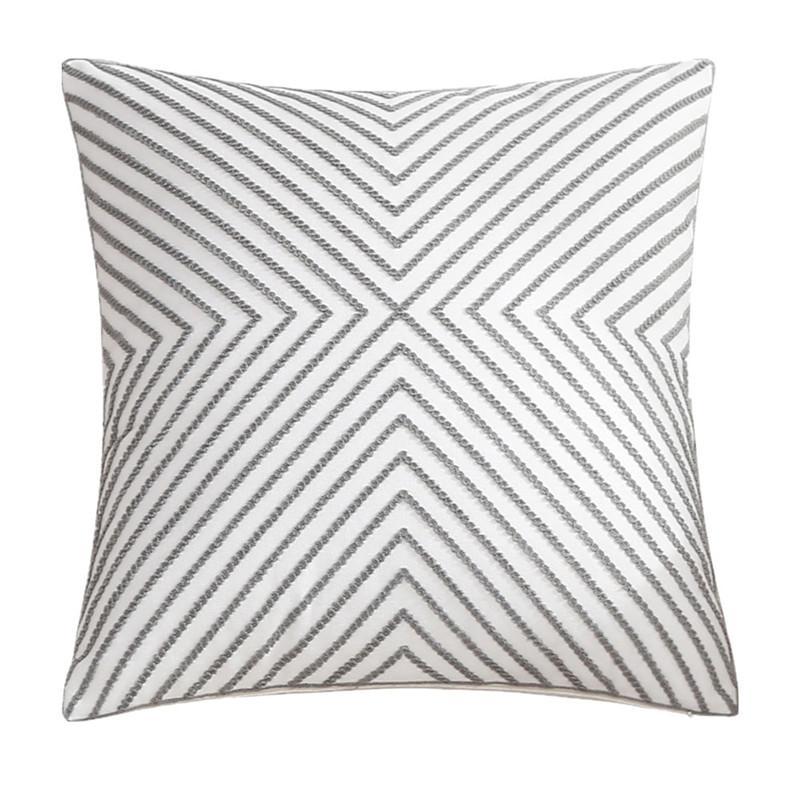 

45x45 см Серый Геометрический Хлопок Вышивка Диванная Подушка Чехол Офис Талия Украшения Дома Наволочка 45x45cm