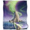 JQ Licensing Aurora Borealis Silky Polar Bear Supersoft Blanket