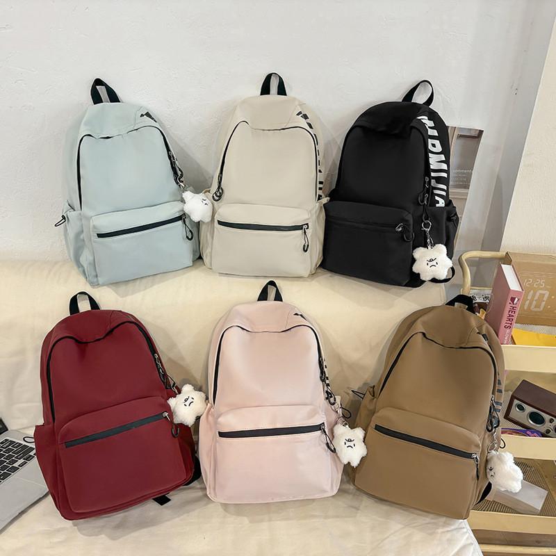 Girls Fashion Nylon Letter Backpack With Breathable Design For School And Travel