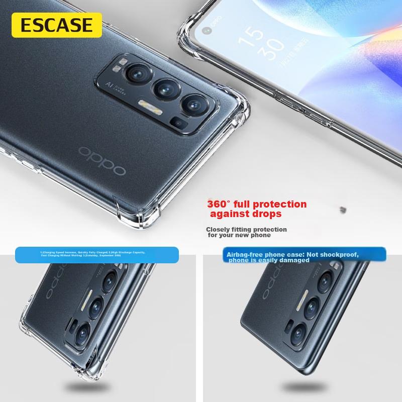 ESCARE OPPO Reno5 Pro+ Phone Case Protective Cover, 5G Version Airbag Full Protection Shockproof, ES-Ip9 Series, Upgraded Transparent White Versio