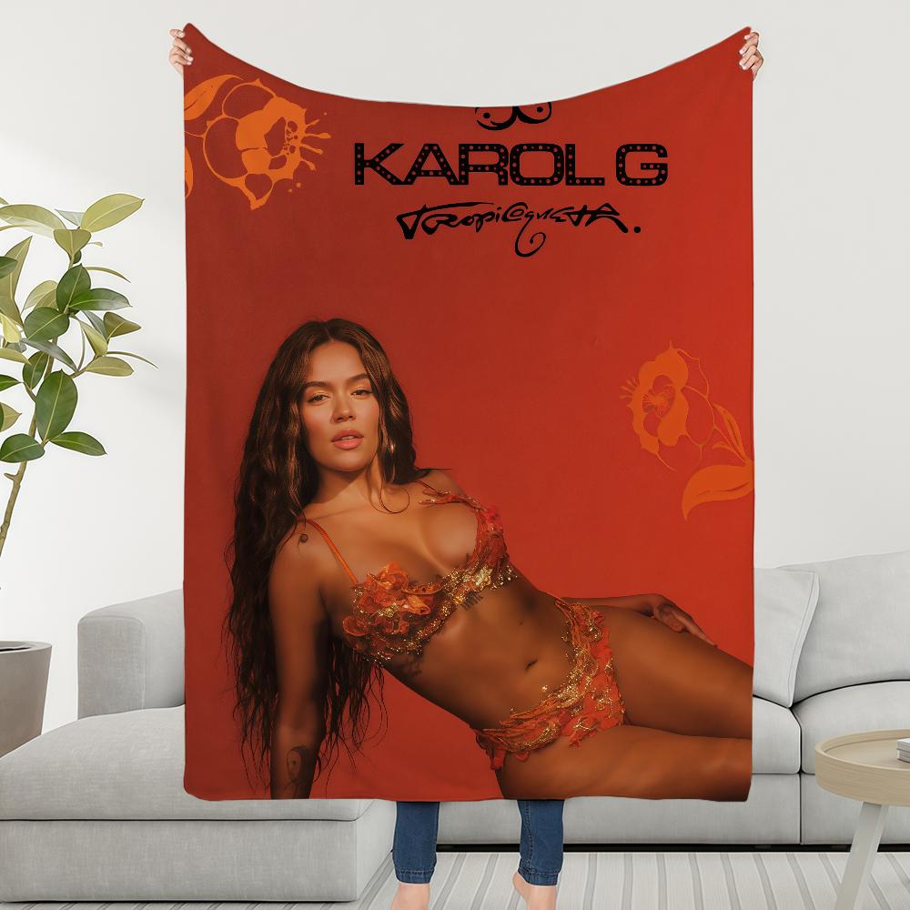 Karol G Tropicoqueta Blanket Soft Warm Furry Throw Super Kids Toys Bed Sofa Car Cradle
